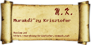 Muraközy Krisztofer névjegykártya