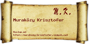 Muraközy Krisztofer névjegykártya
